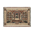 The Scholar's Sanctuary Woven Throw Blanket - Bookish Library Tapestry
