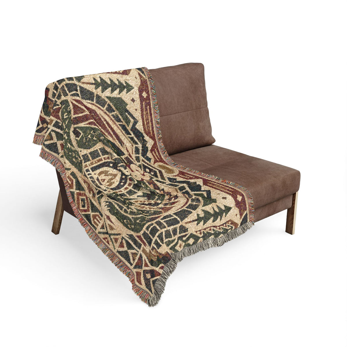 The Dragon's Rest Woven Throw Blanket - Fantasy Dragon Tapestry