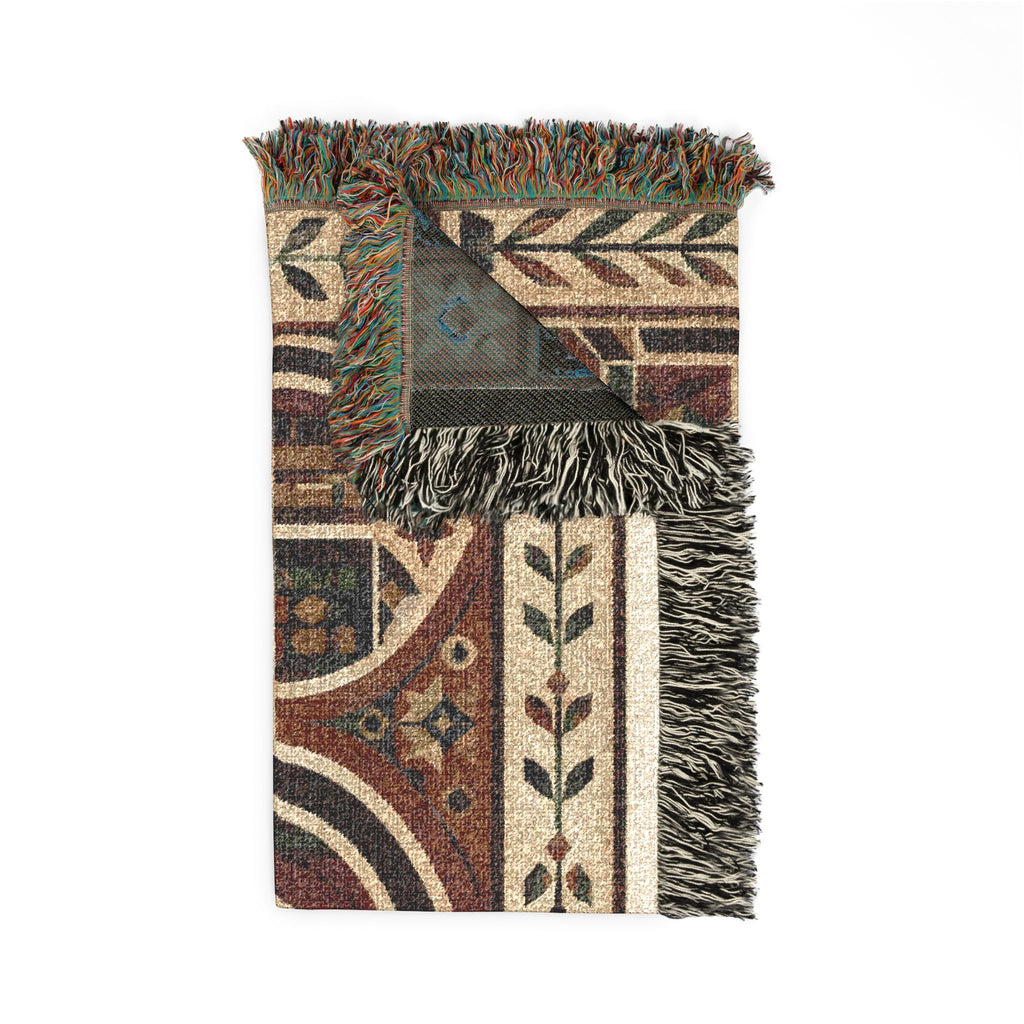 The Scholar's Sanctuary Woven Throw Blanket - Bookish Library Tapestry