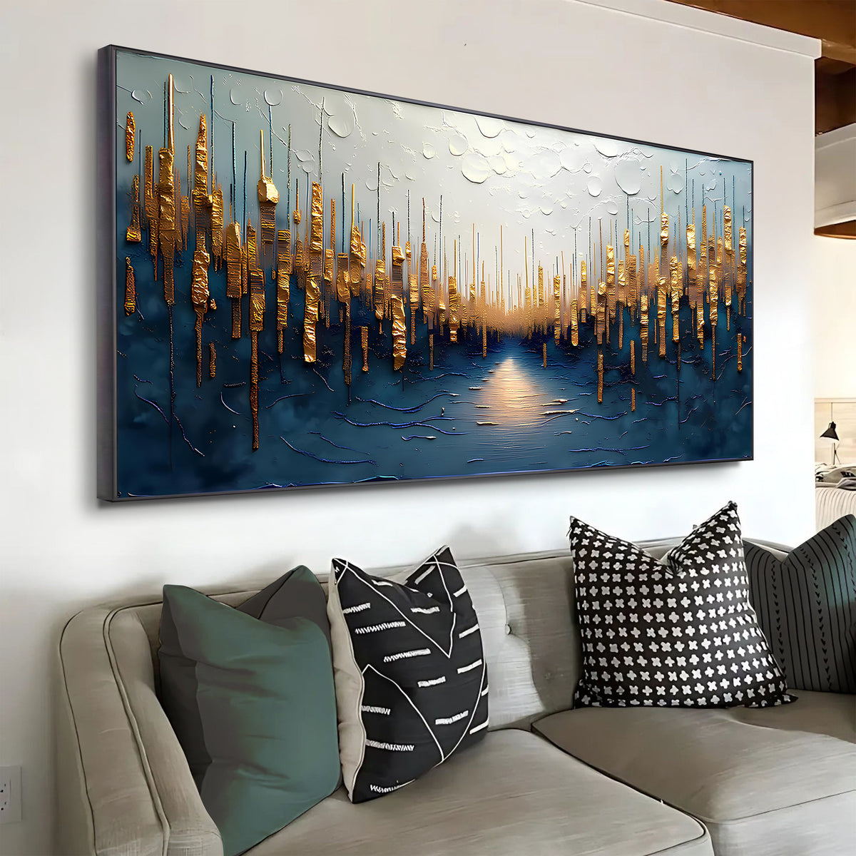 Golden Forest Reflection Wall Art