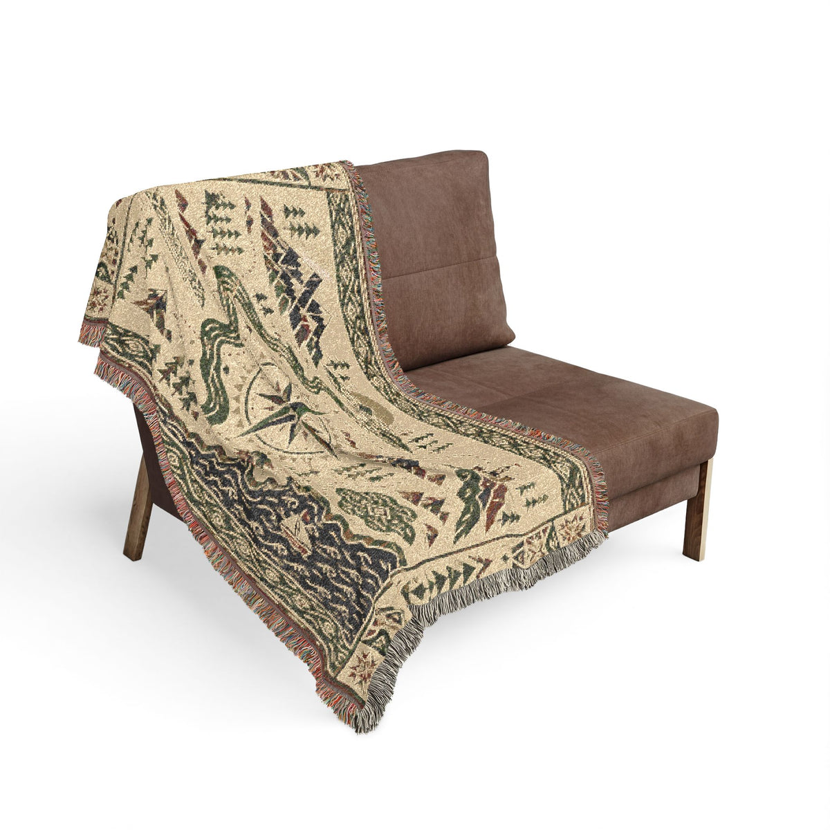 The Cartographer's Dream Woven Throw Blanket - Fantasy Map Tapestry