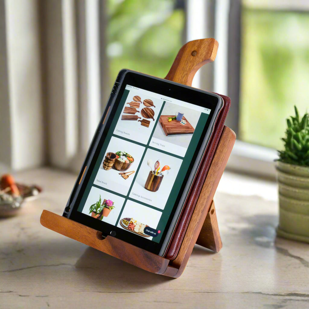 Wood Cookbook & Tablet Holder