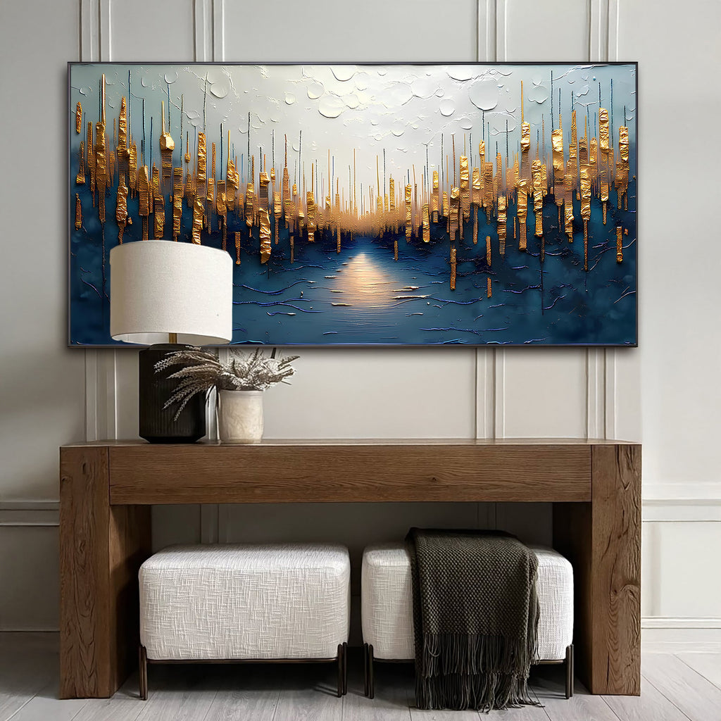 Golden Forest Reflection Wall Art