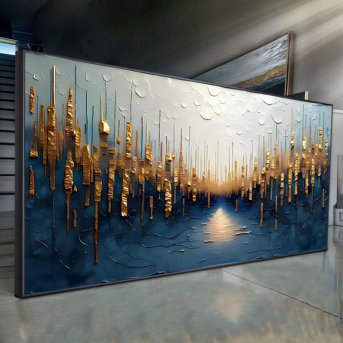 Golden Forest Reflection Wall Art