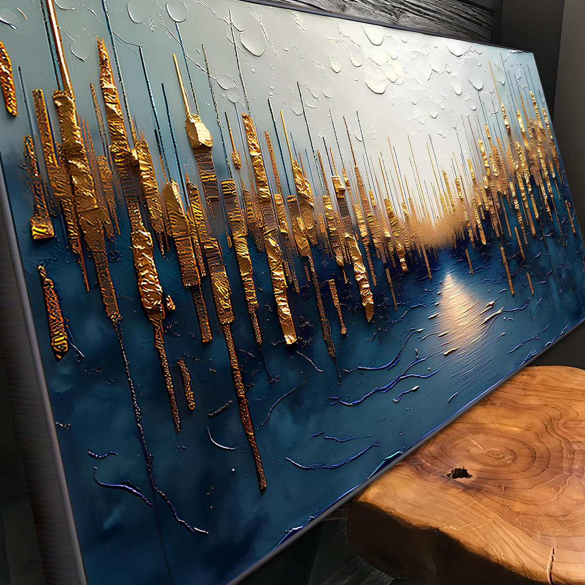 Golden Forest Reflection Wall Art