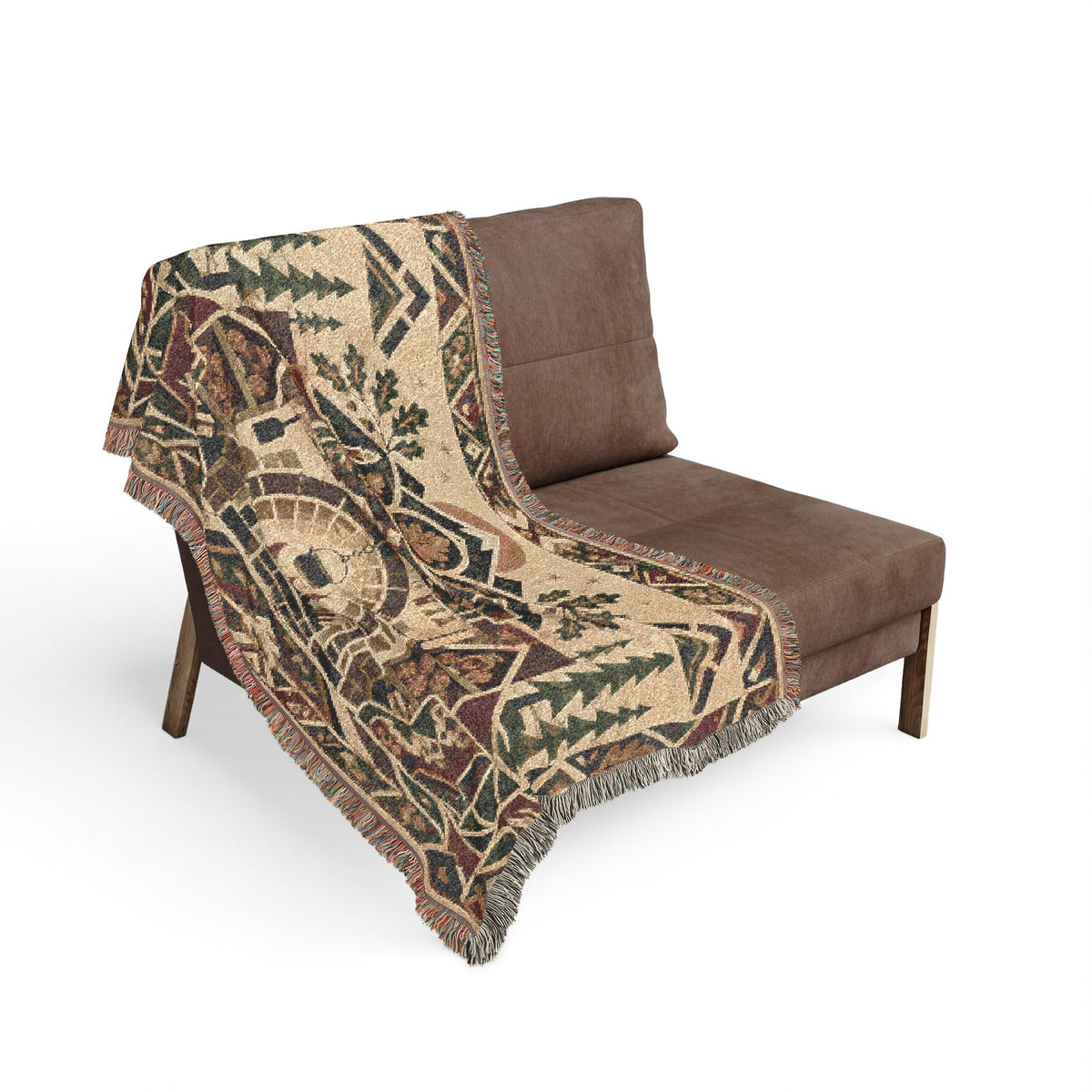 The Hearthkeeper Woven Throw Blanket - Cozy Rustic Fireplace Tapestry