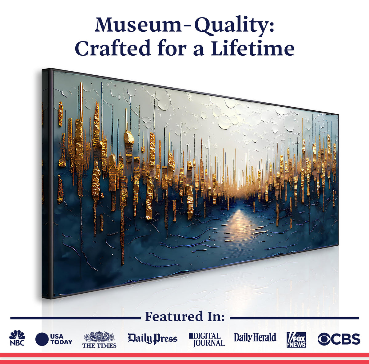Golden Forest Reflection Wall Art