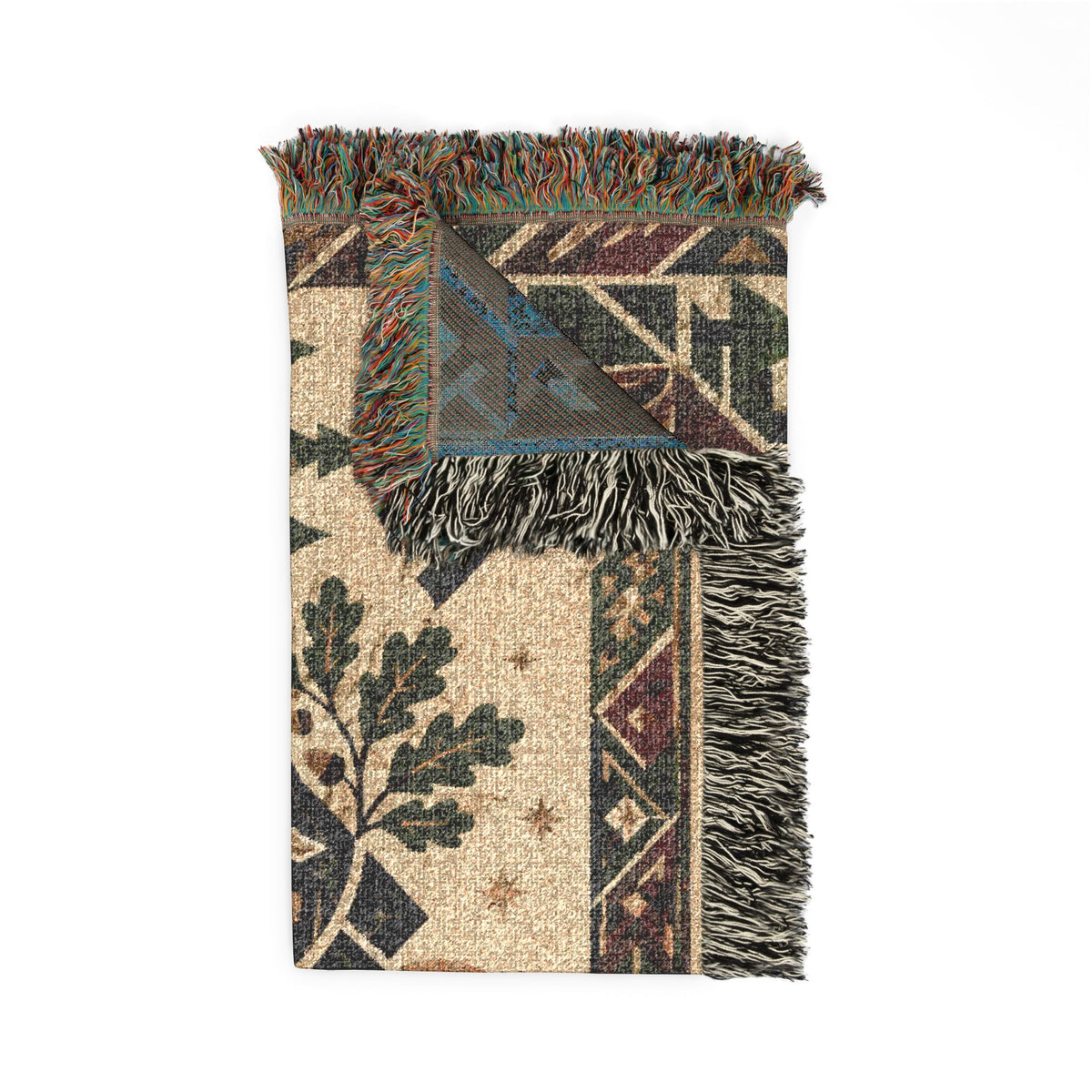 The Hearthkeeper Woven Throw Blanket - Cozy Rustic Fireplace Tapestry