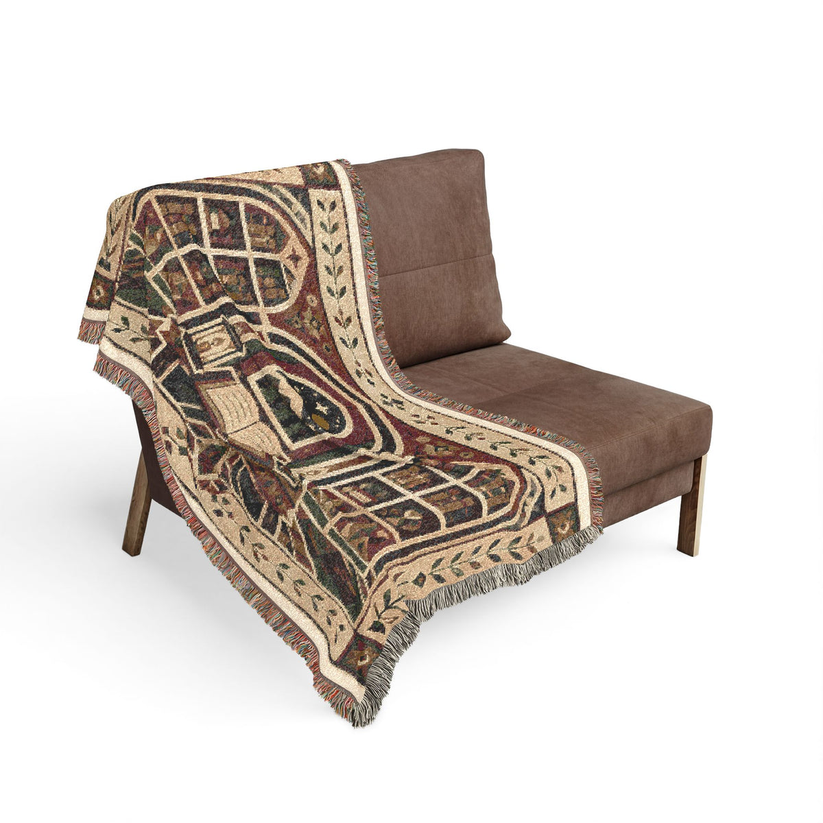 The Scholar's Sanctuary Woven Throw Blanket - Bookish Library Tapestry