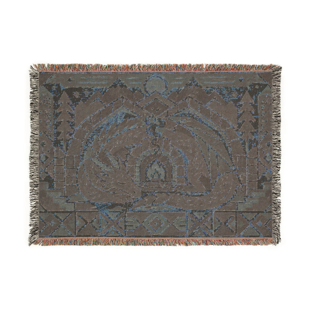 The Dragon's Rest Woven Throw Blanket - Fantasy Dragon Tapestry