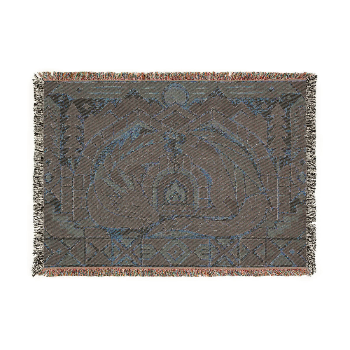 The Dragon's Rest Woven Throw Blanket - Fantasy Dragon Tapestry