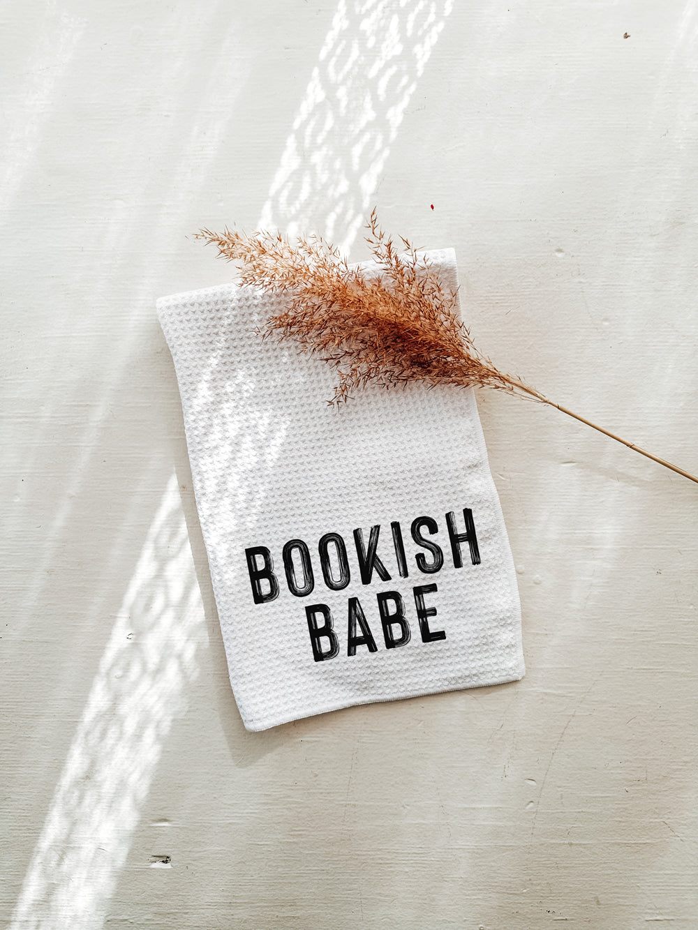 Bookish Babe Waffle-Knit Tea Towel