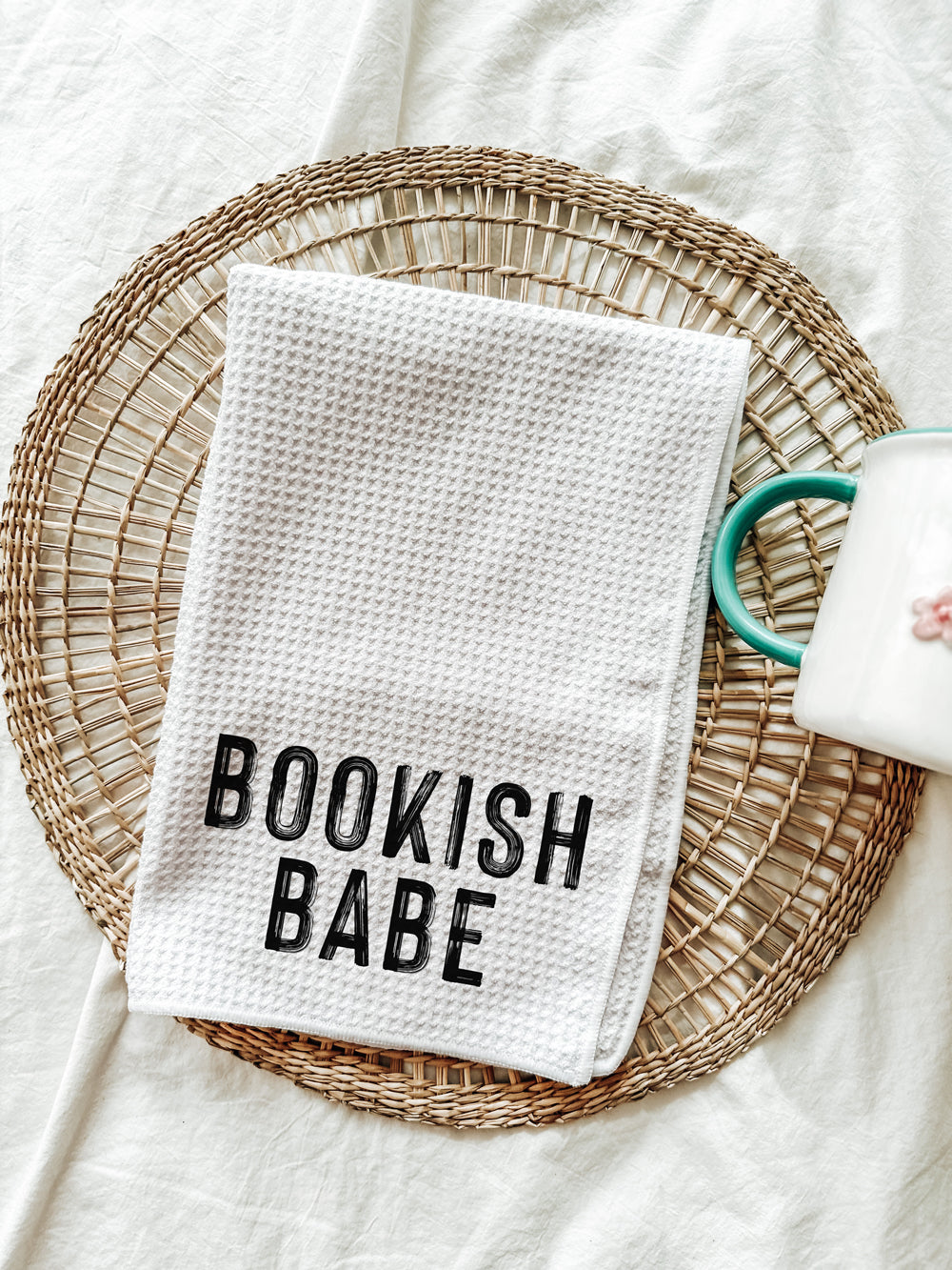 Bookish Babe Waffle-Knit Tea Towel