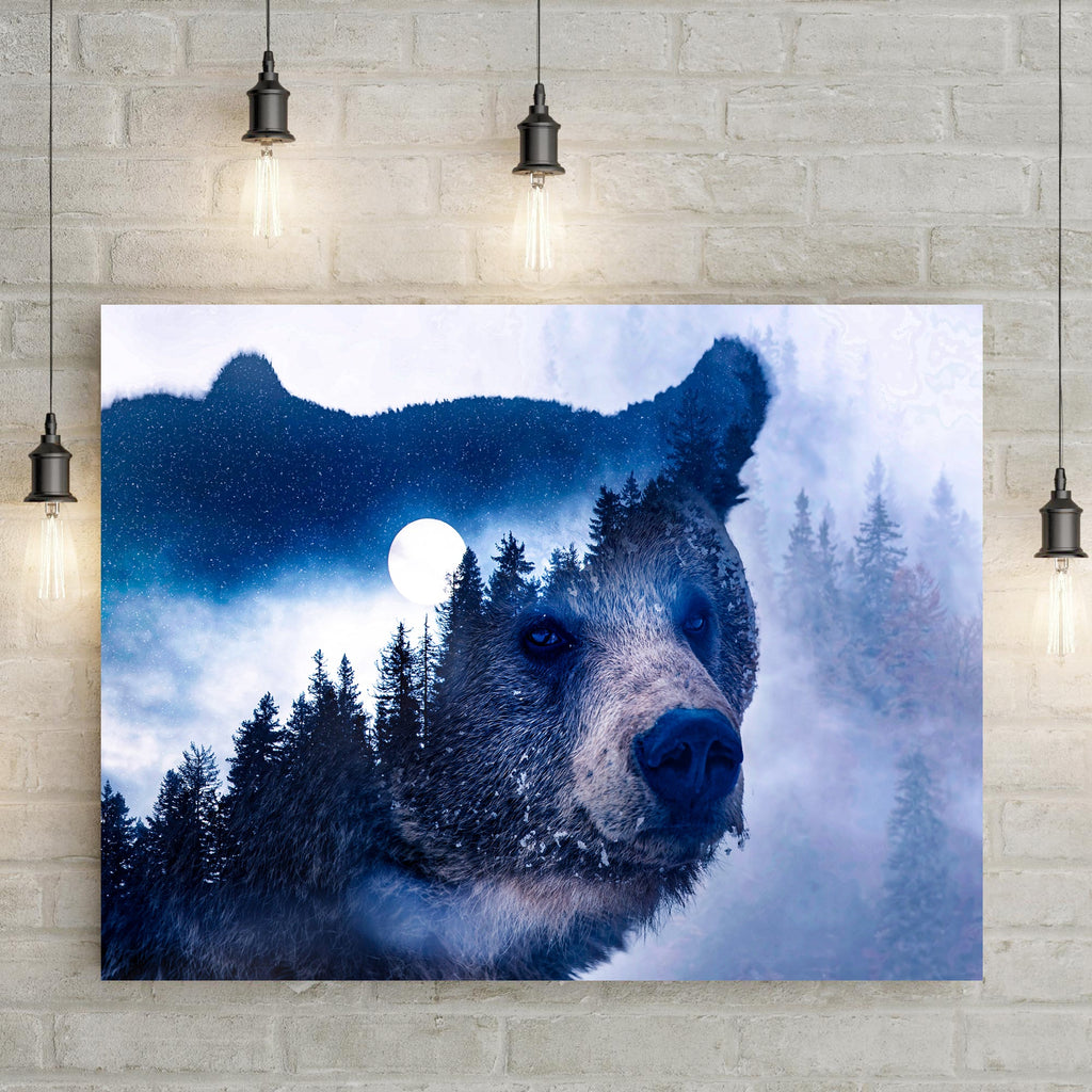 Woodland Bear Canvas Wall Art