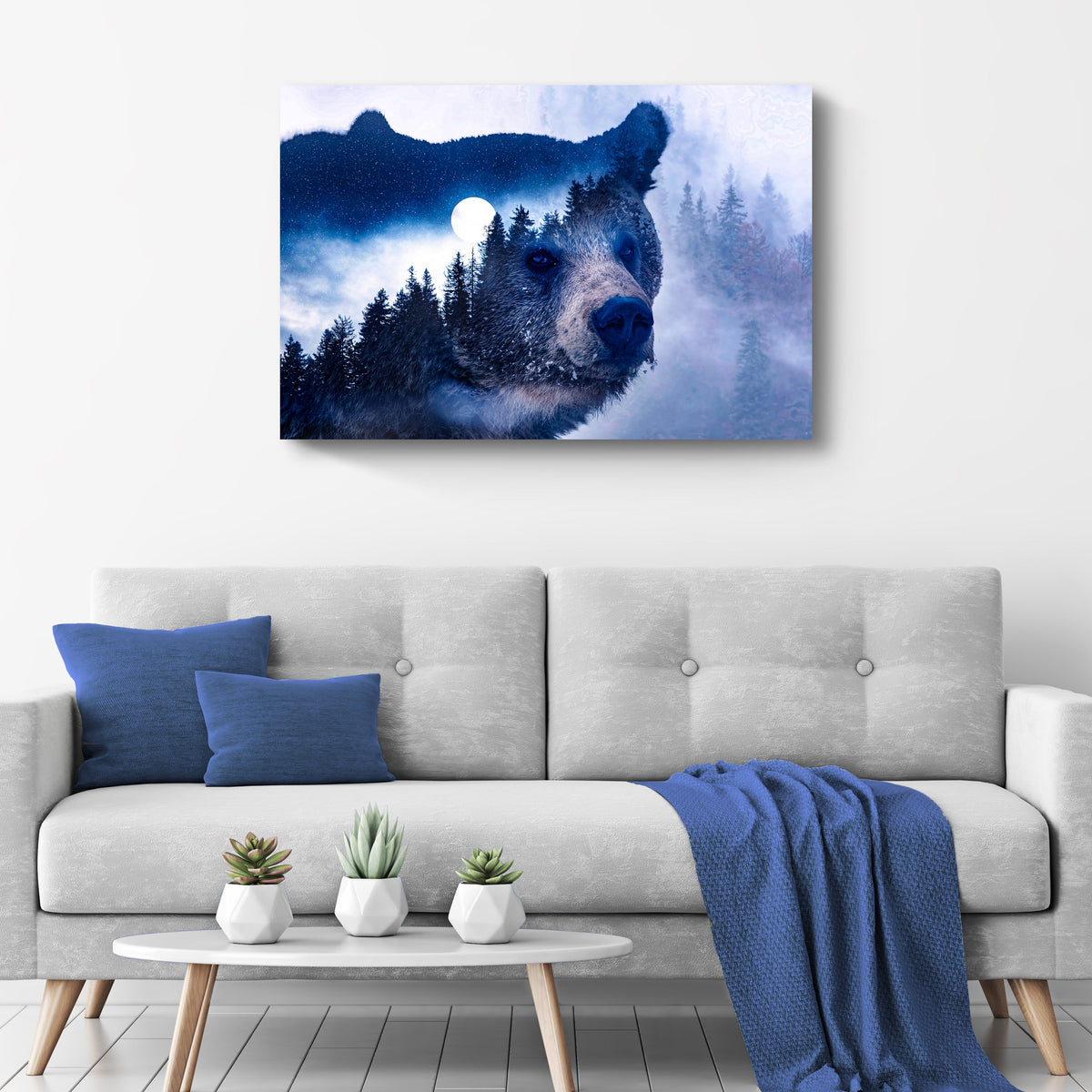 Woodland Bear Canvas Wall Art