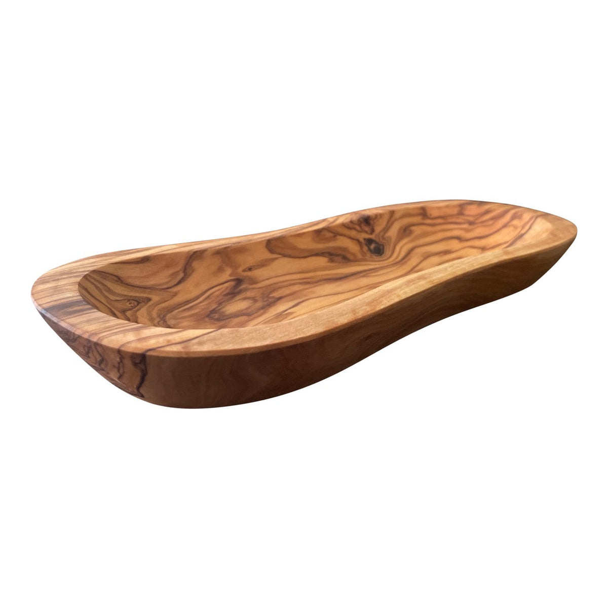 Hand-Carved Mediterranean Olive-Wood Bowl