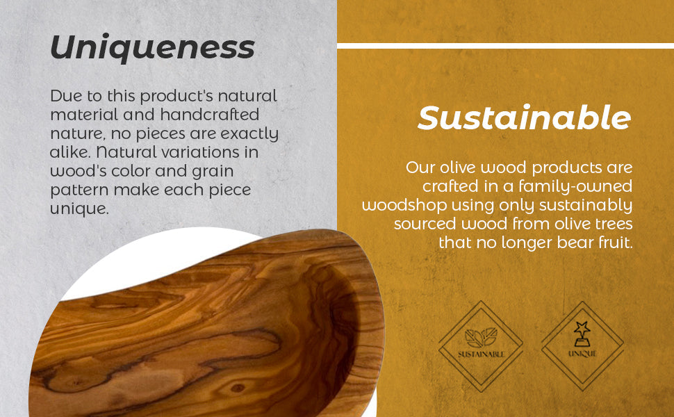 Hand-Carved Mediterranean Olive-Wood Bowl